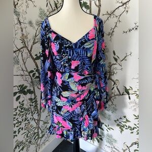 LILLY PULITZER Lila Long Sleeve Dress In Onyx Earned Stripes NWT $238 Size 4 S